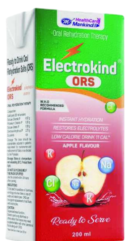 ELECTROKIND-ORS LIQUID (200ML) (APPLE)